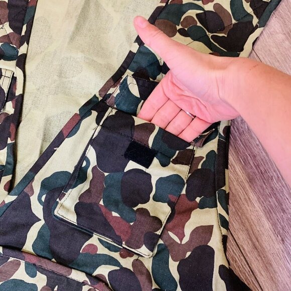 Vintage Camo Shooting Hunting Vest Men’s S Pockets Pouch Duck Bay Button Up 80s - Picture 5 of 16